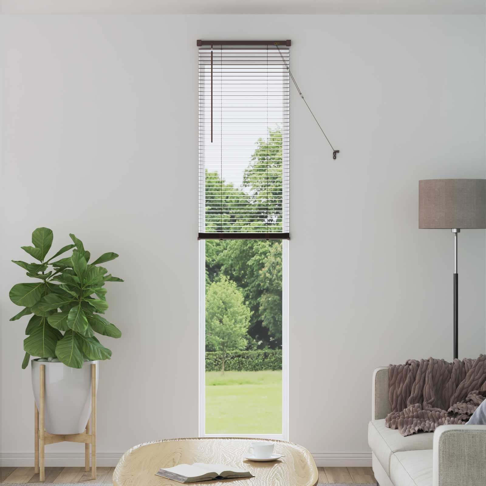 vidaXL Jalousie Dunkelbraun mit Muster 213 x 40 cm 25 mm PVC