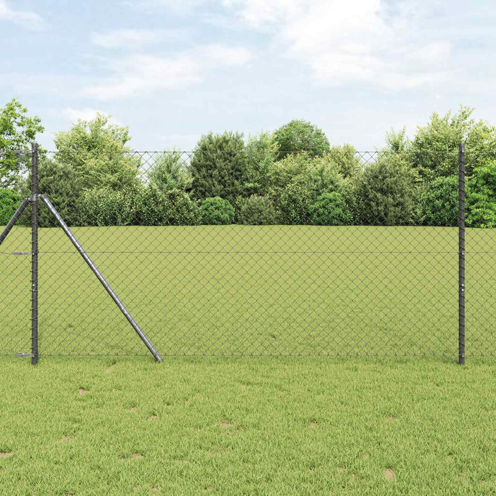 vidaXL Kettenzaun 10 x 1 m Stahl Grau