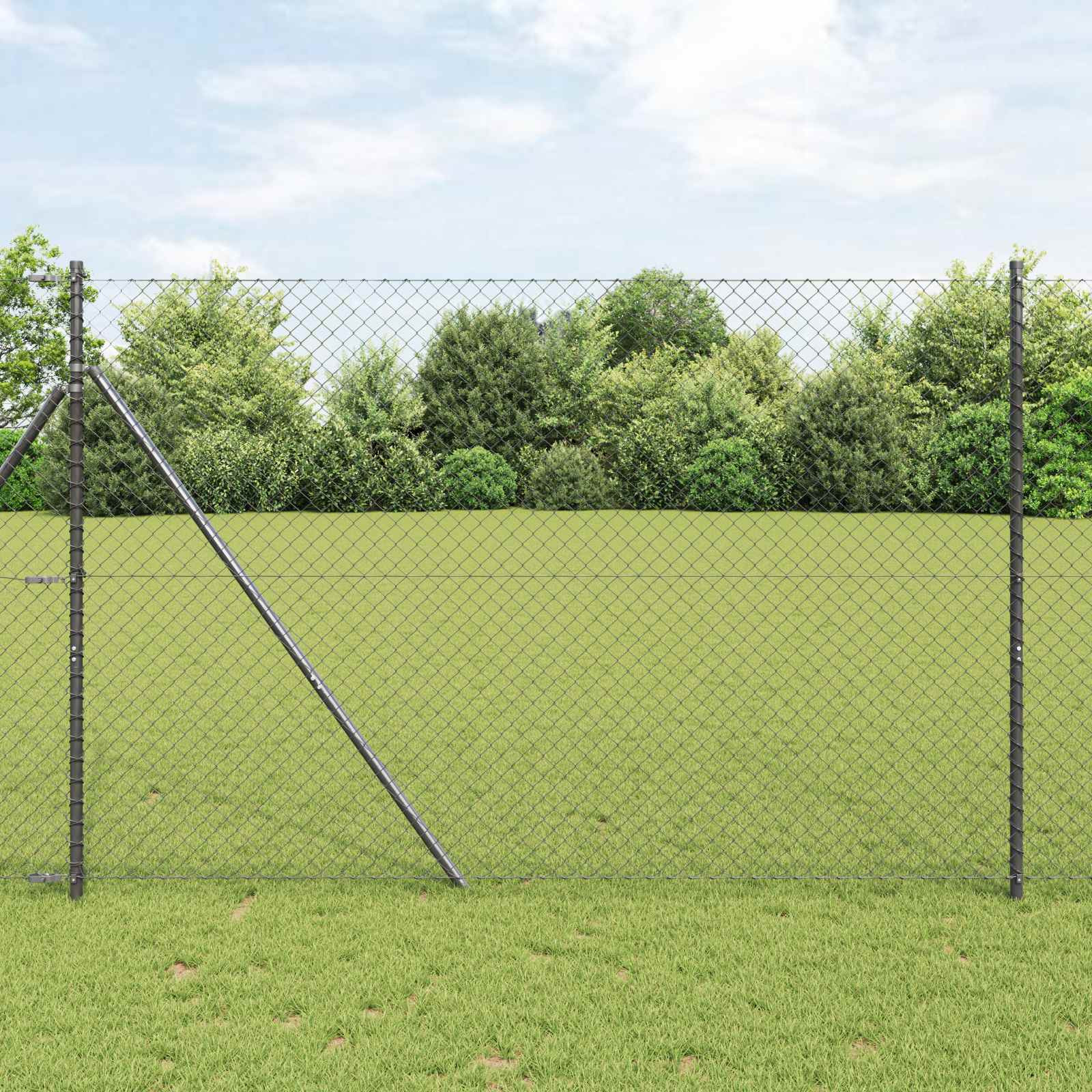 vidaXL Kettenzaun 10 x 1,5 m Stahl Grau