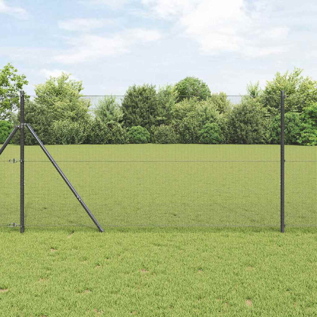 vidaXL Geschweißter Drahtzaun 2500 x 140 cm Grau