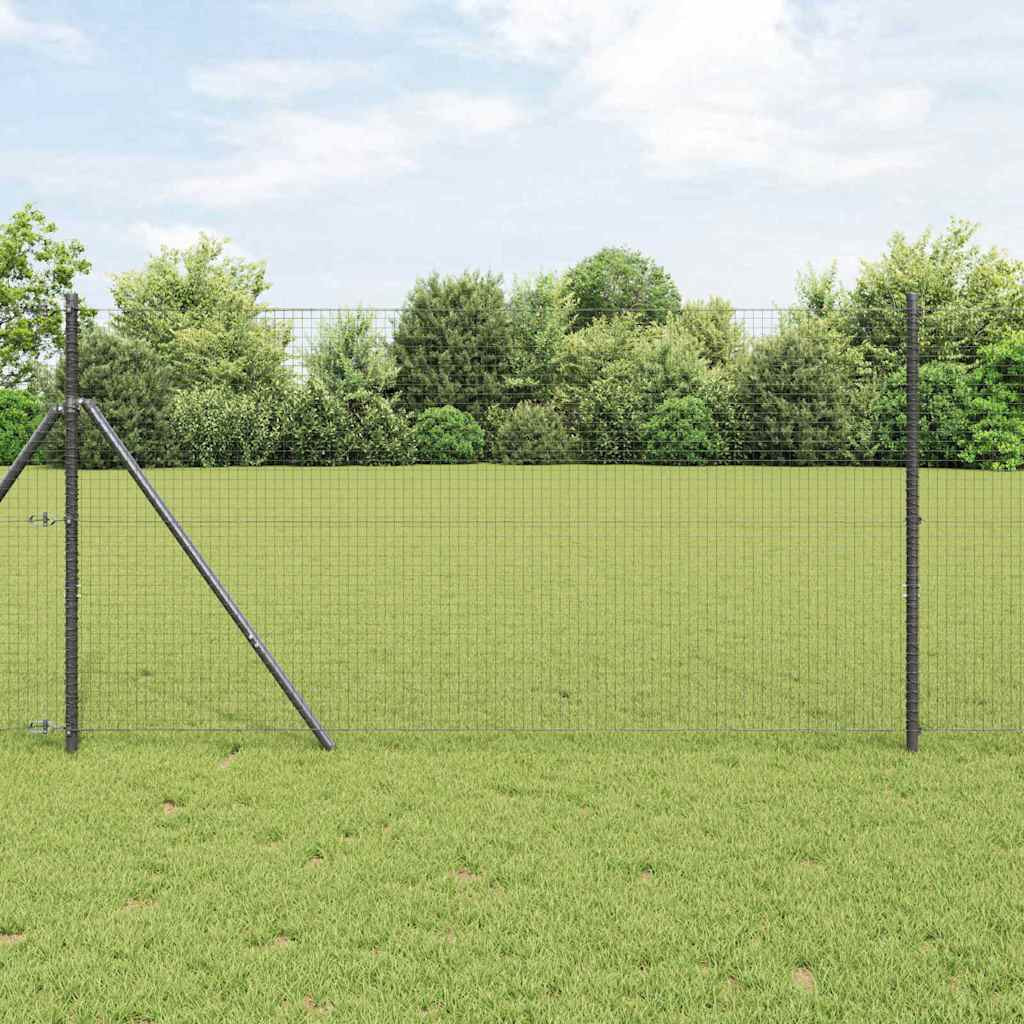 vidaXL Geschweißter Drahtzaun 2500 x 140 cm Grau