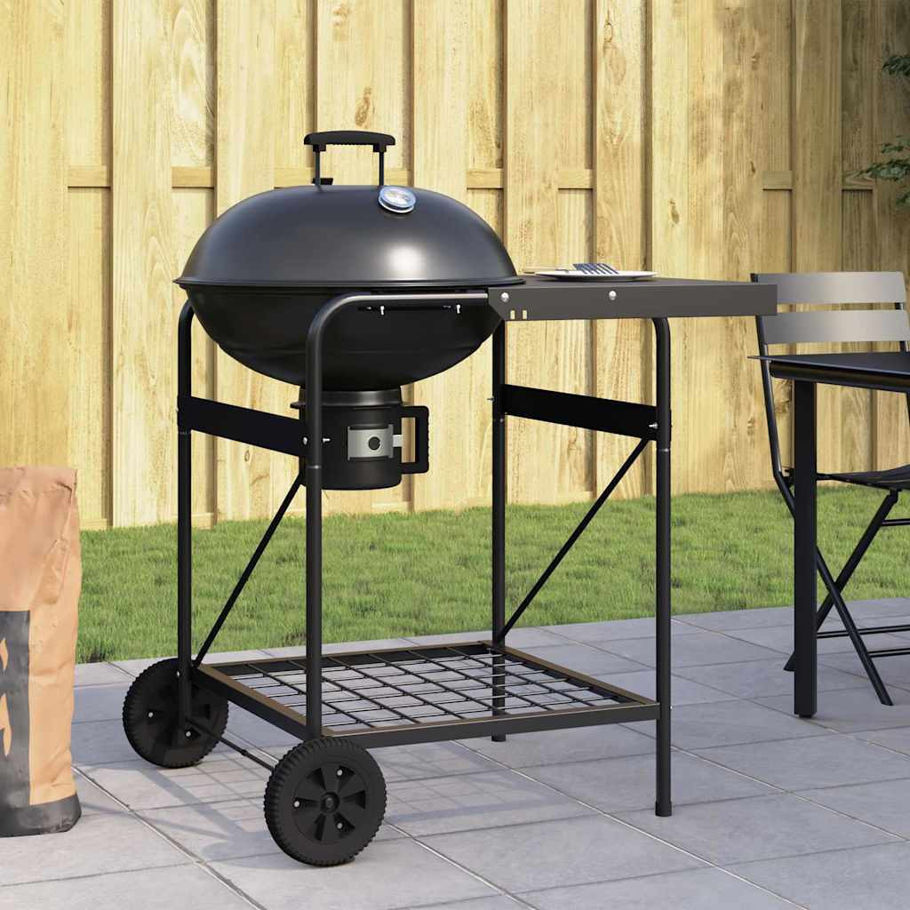 vidaXL Outdoor Grill Mit Rad Schwarz 91 x 71 x 107 cm Metall