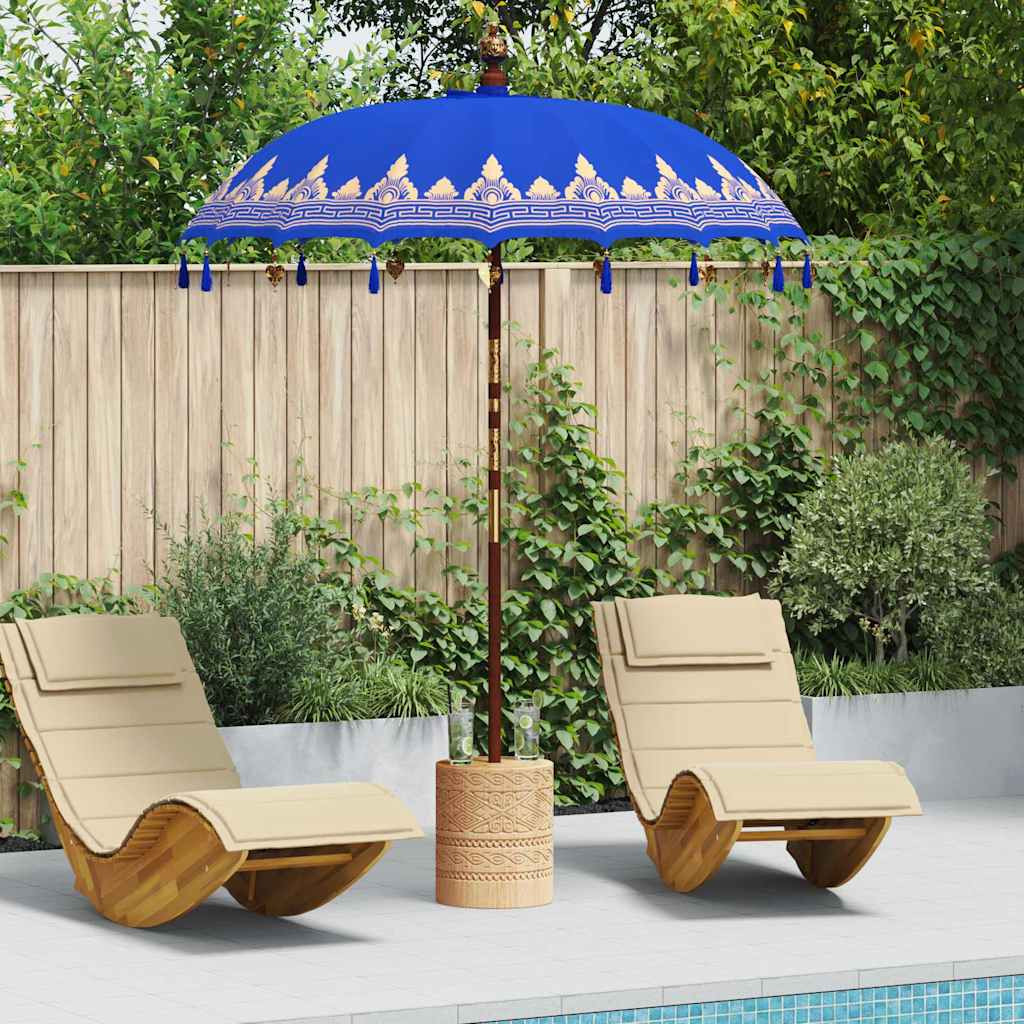 vidaXL Balinesischer Sonnenschirm Blau 185 x 185 x 260 cm