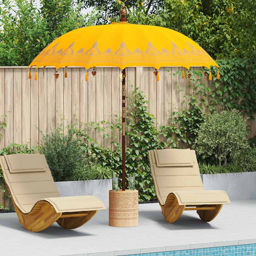 vidaXL Balinesischer Sonnenschirm Gelb 215 x 215 x 260 cm