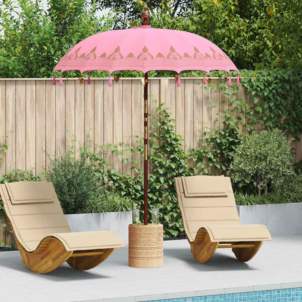 vidaXL Balinesischer Sonnenschirm Rosa 185 x 185 x 260 cm