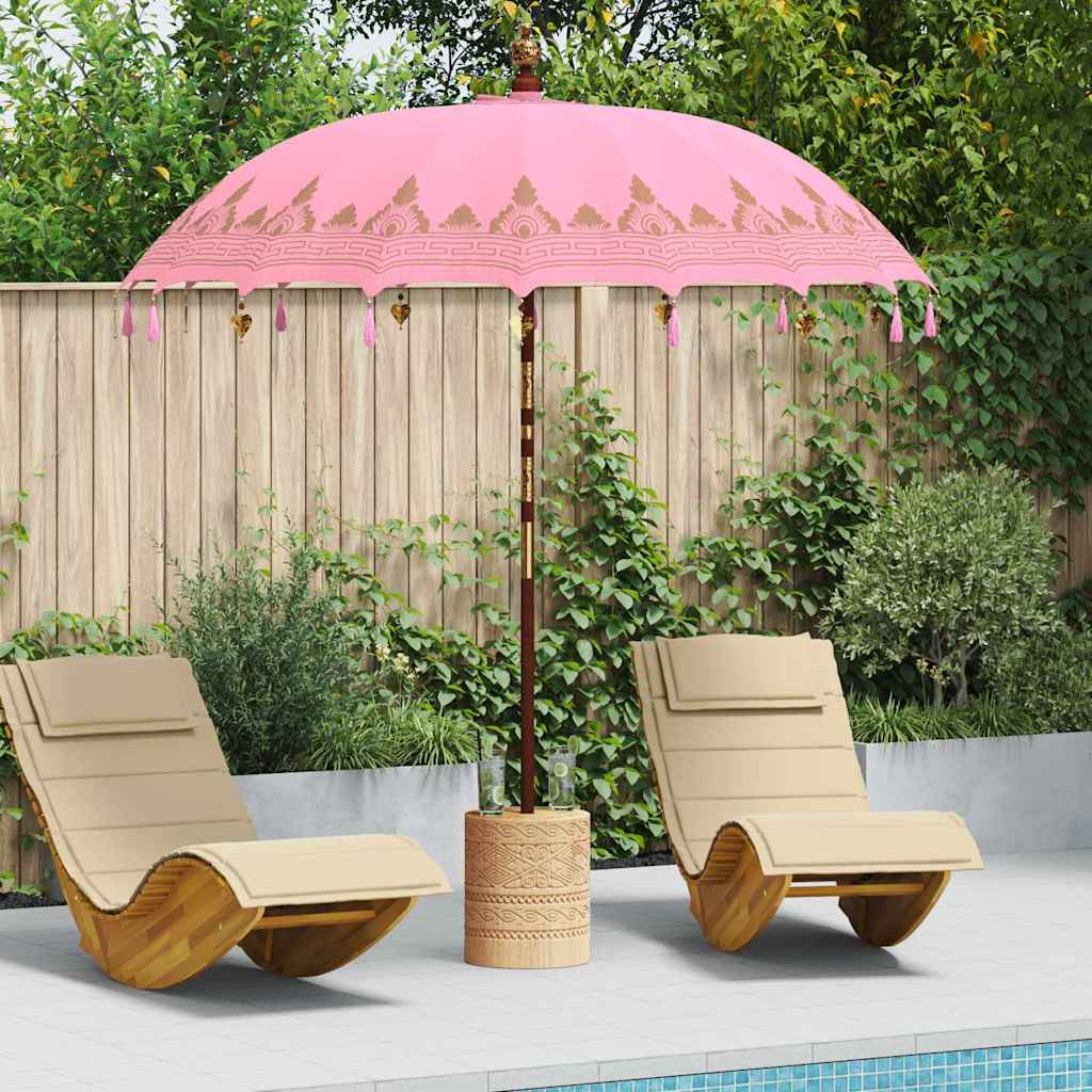 vidaXL Balinesischer Sonnenschirm Rosa 215 x 215 x 260 cm