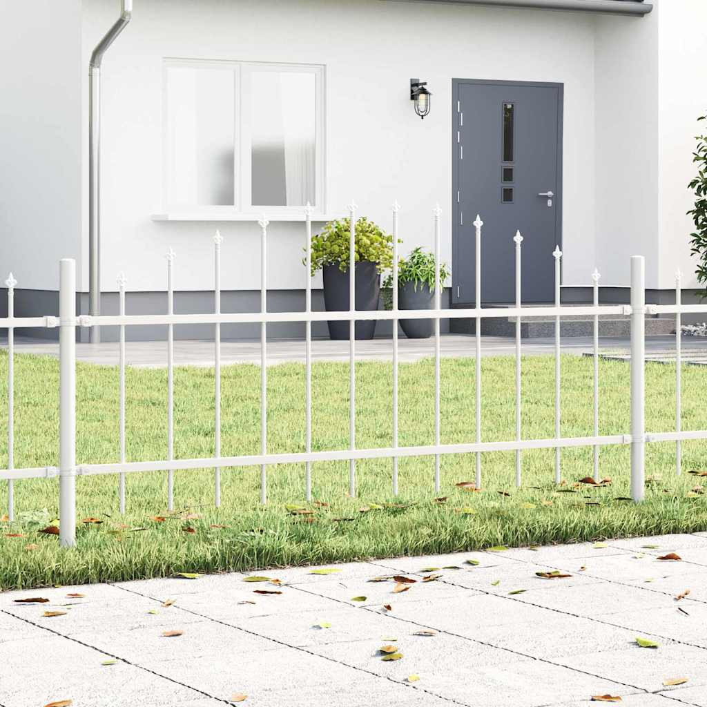vidaXL Gartenzaun WOERDEN 170 x 115 cm Pulverbeschichteter Stahl Weiß