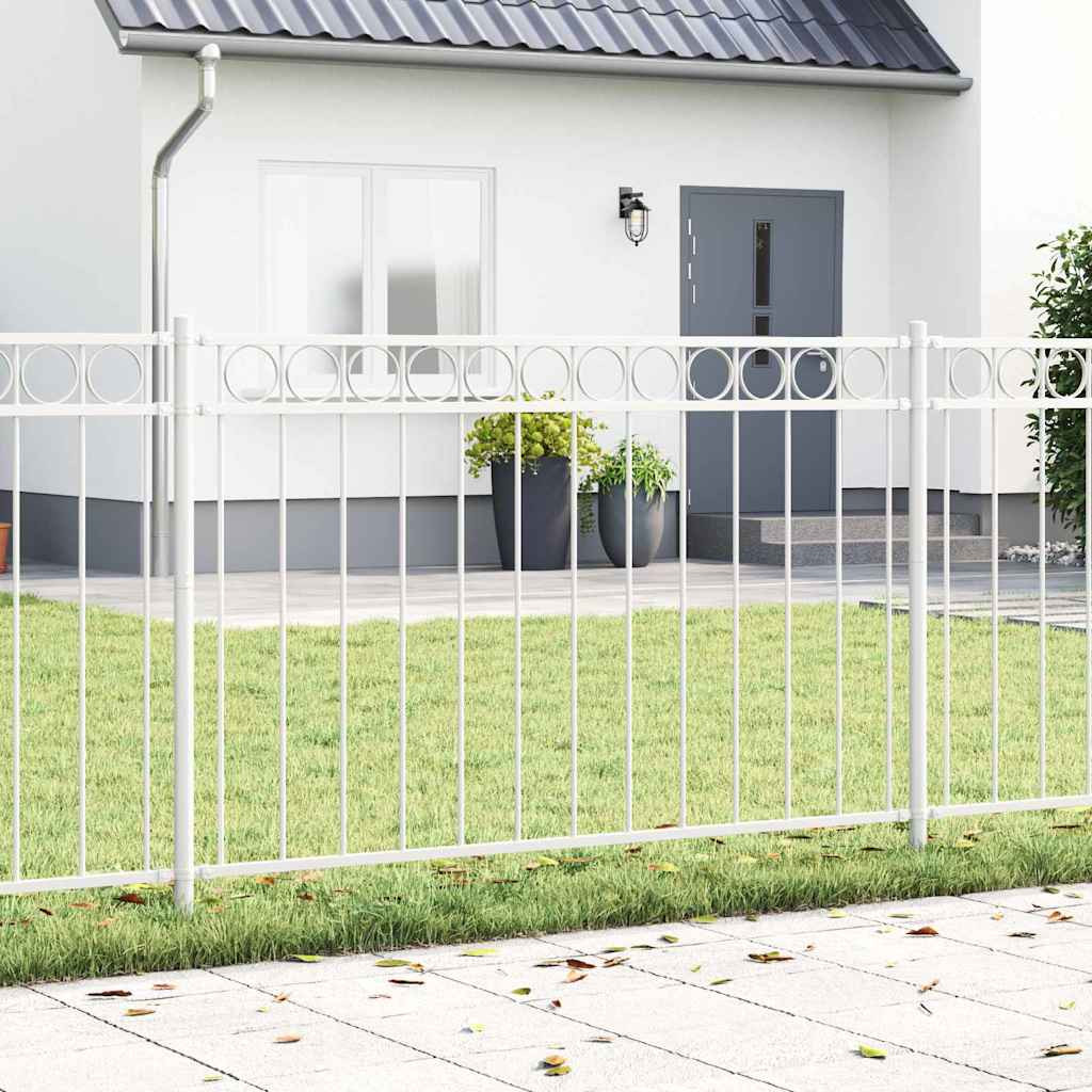 vidaXL Zaunelement ASSEN 170 x 150 cm Stahl Weiß