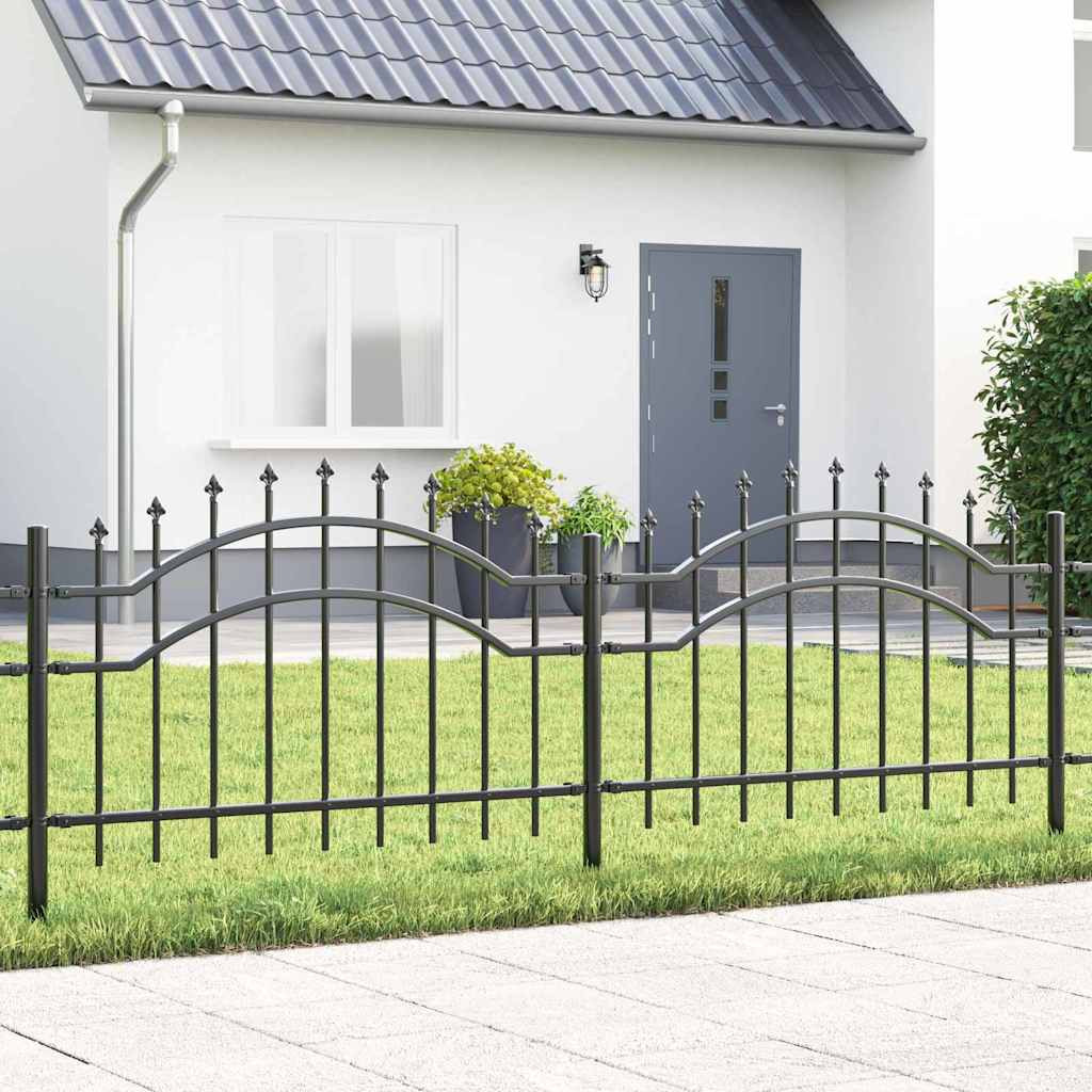 vidaXL Gartenzaun WOERDEN 240 x 115 cm Pulverbeschichteter Stahl Grau