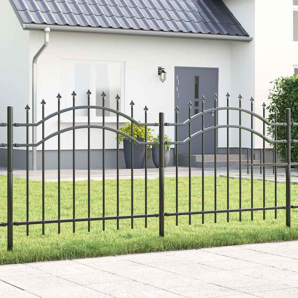 vidaXL Gartenzaun WOERDEN 240 x 140 cm Pulverbeschichteter Stahl Grau