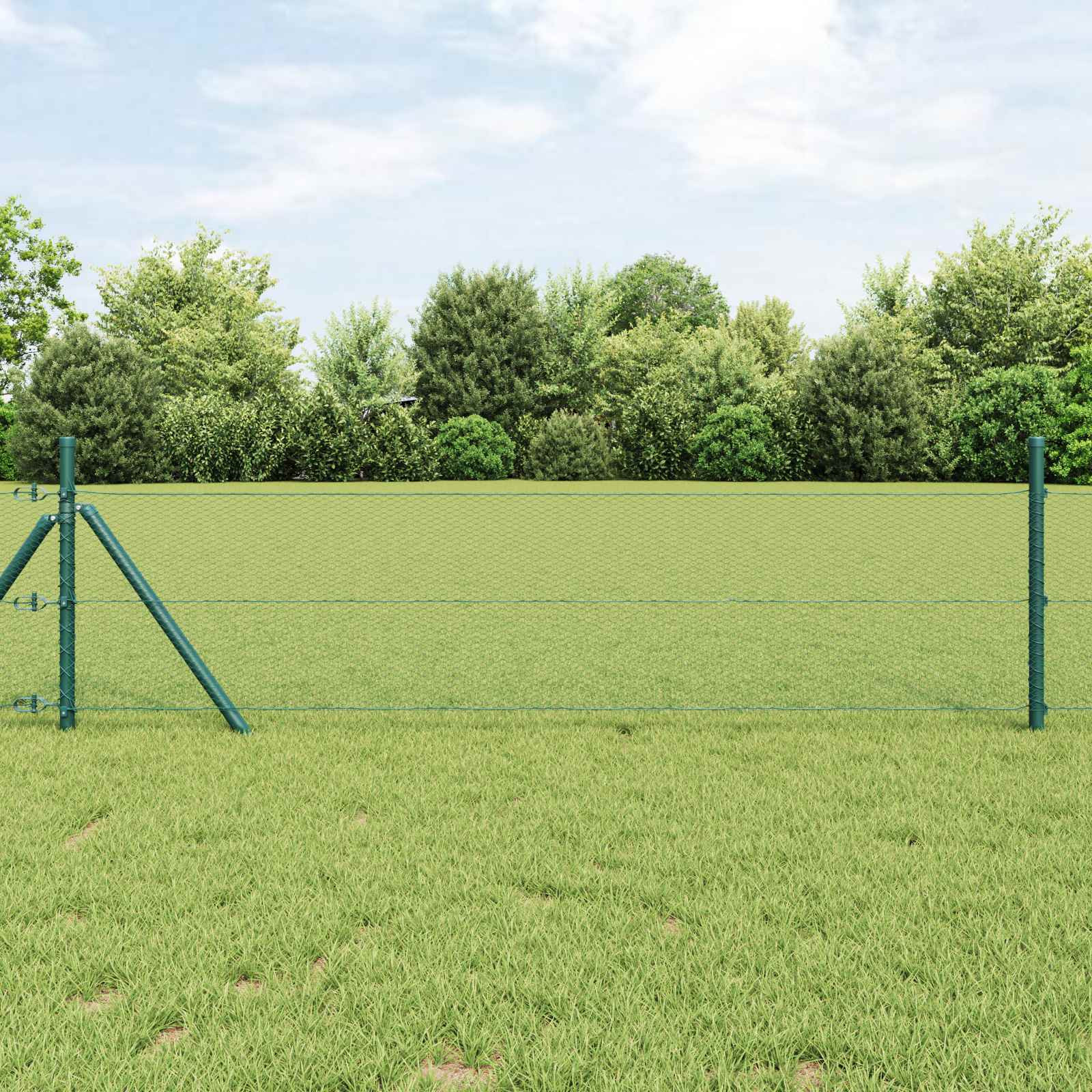 vidaXL Hexagonzaun Grün 0,6 x 10 m PVC