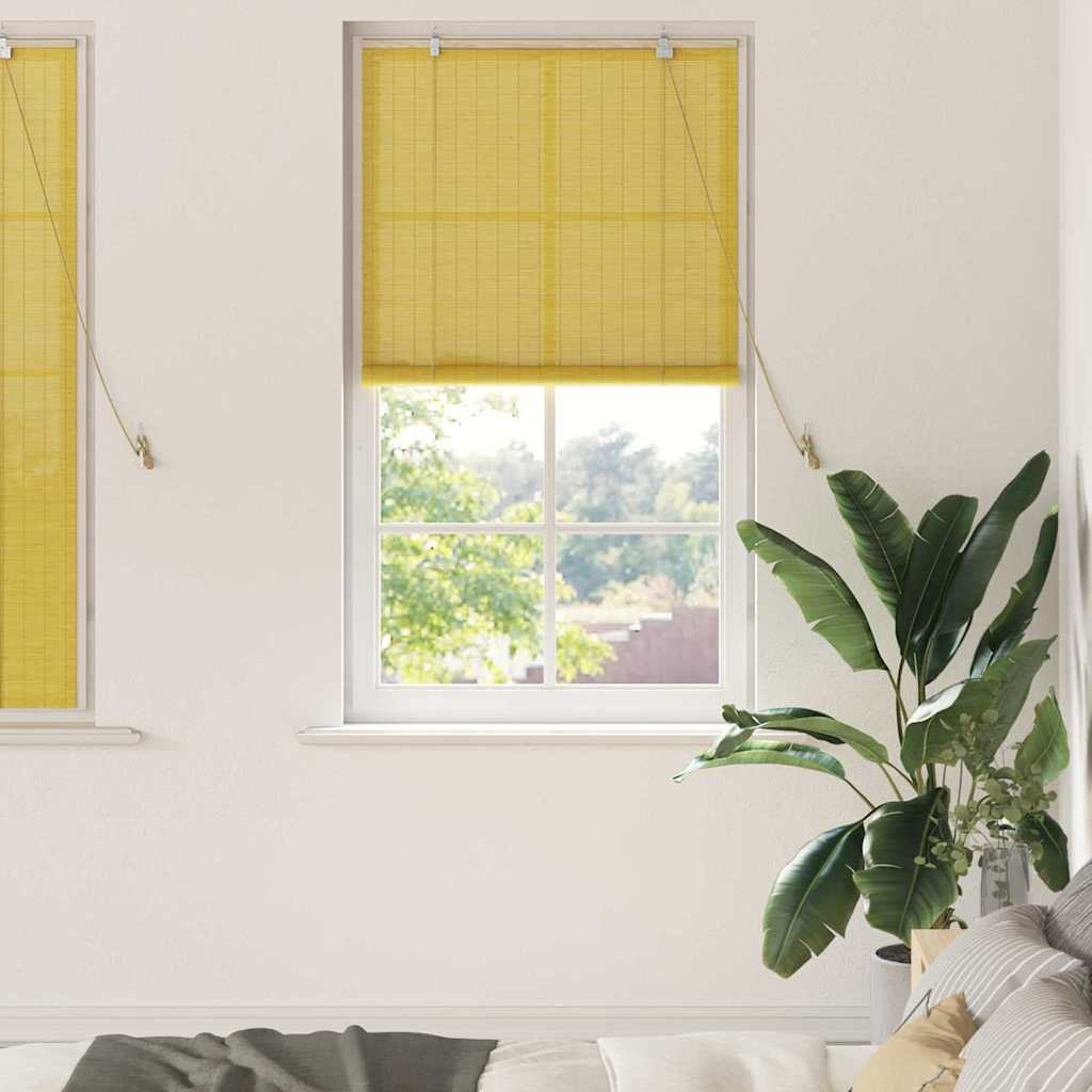 vidaXL Rollo Gelb 90 x 160 cm Bambus