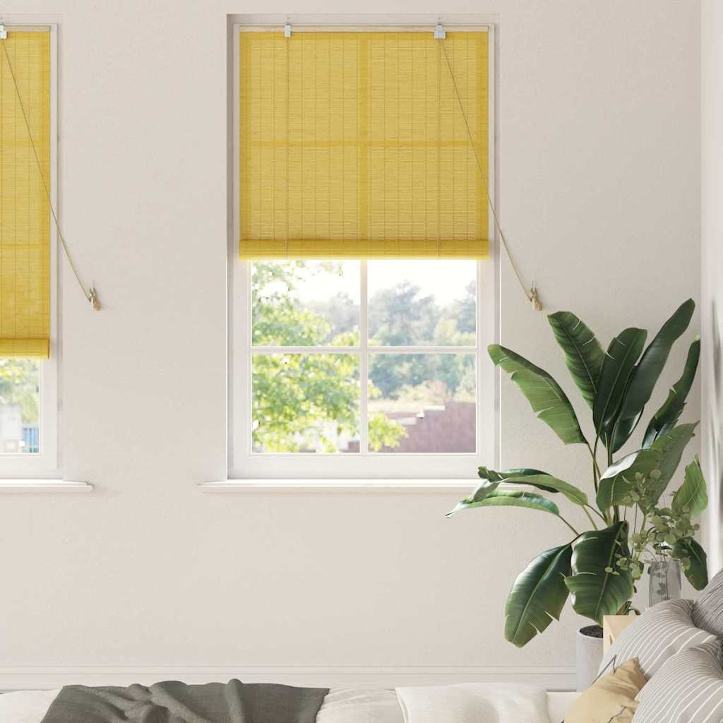 vidaXL Rollo Gelb 90 x 220 cm Bambus