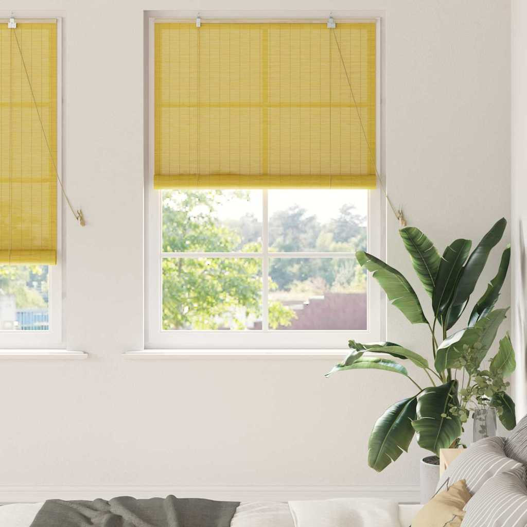 vidaXL Rollo Gelb 100 x 220 cm Bambus