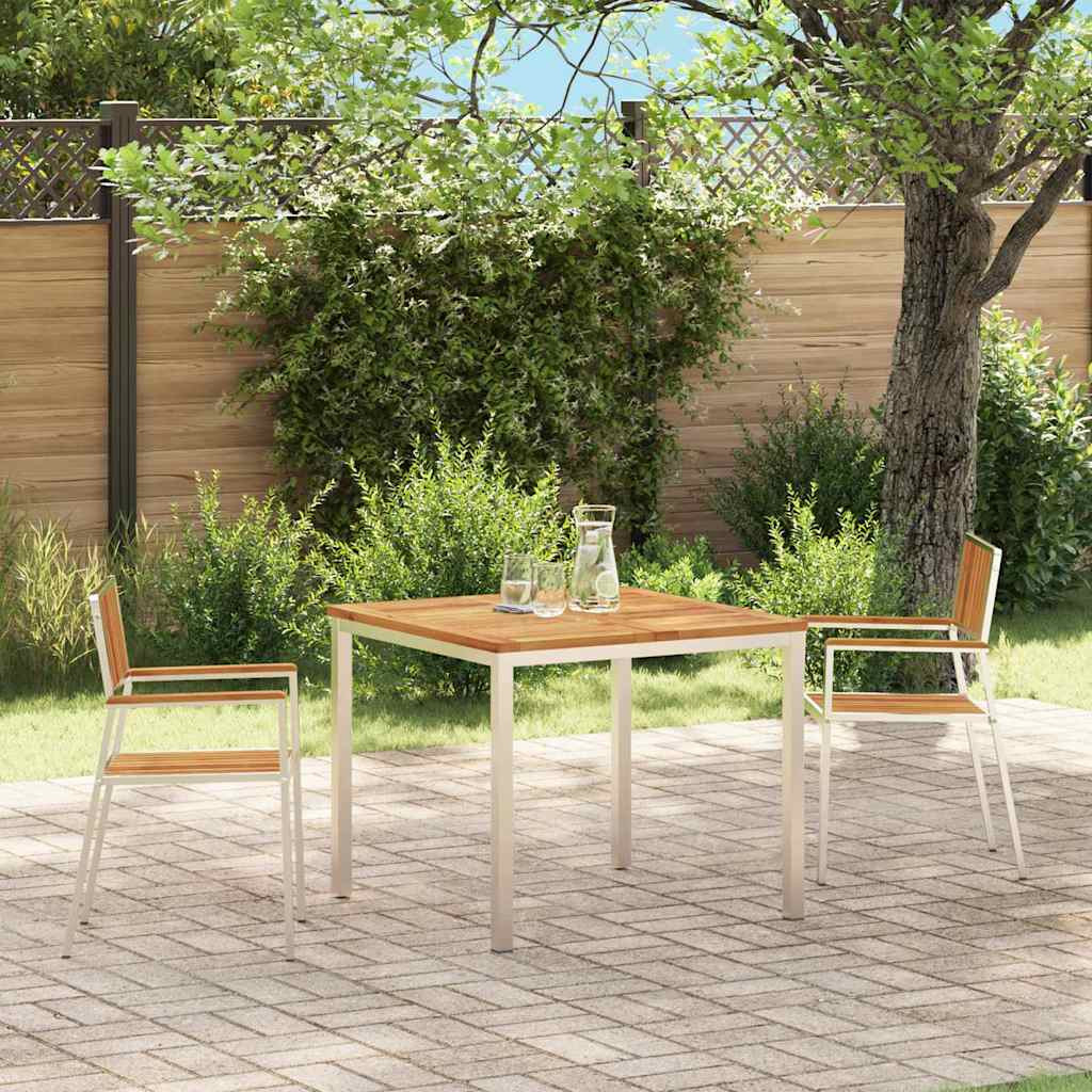 vidaXL Gartenstuhl 2 pcs Massives Akazienholz und Edelstahl