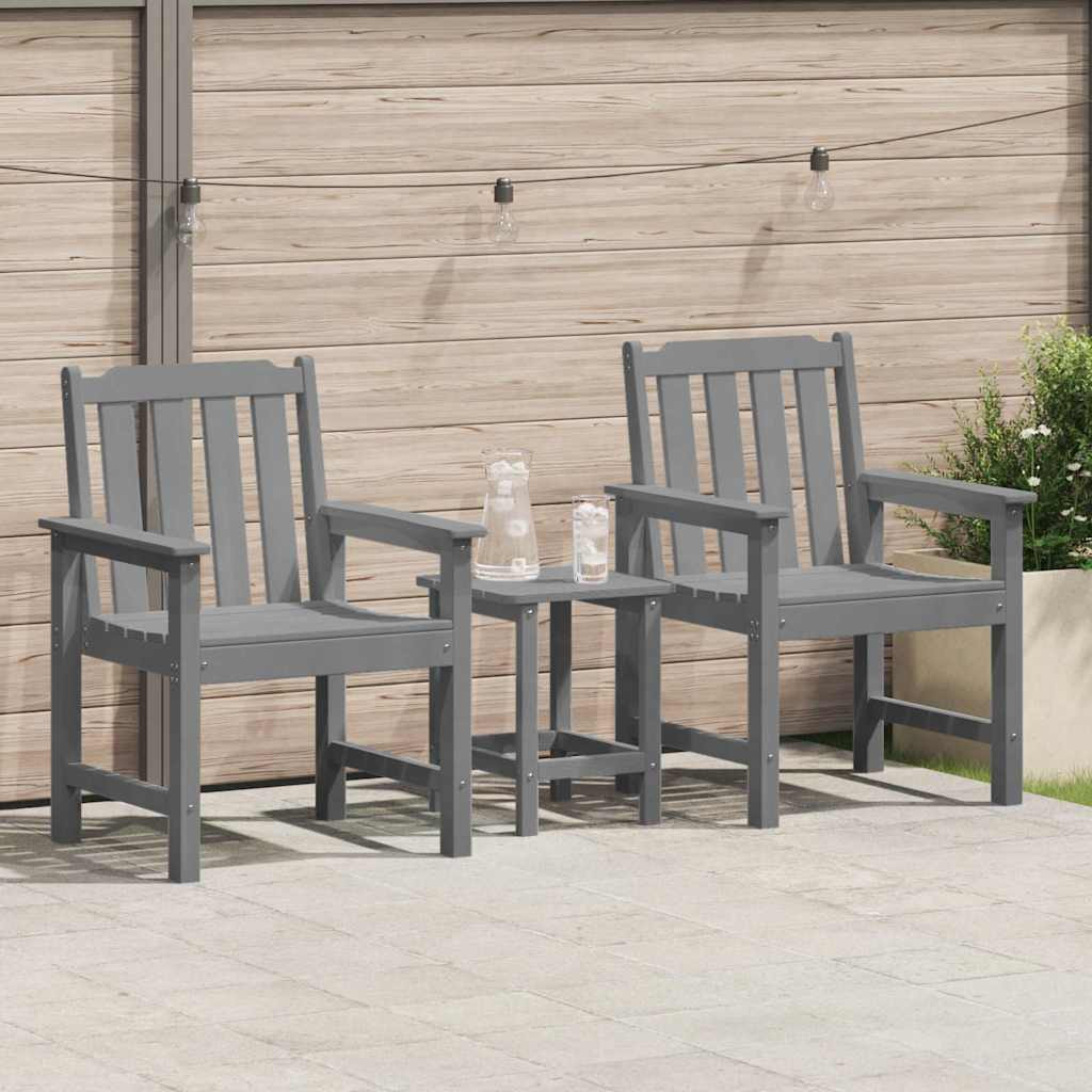 vidaXL Garten-Esszimmerstuhl 2 pcs Hellgrau 65,5 x 59 x 88 cm HDPE