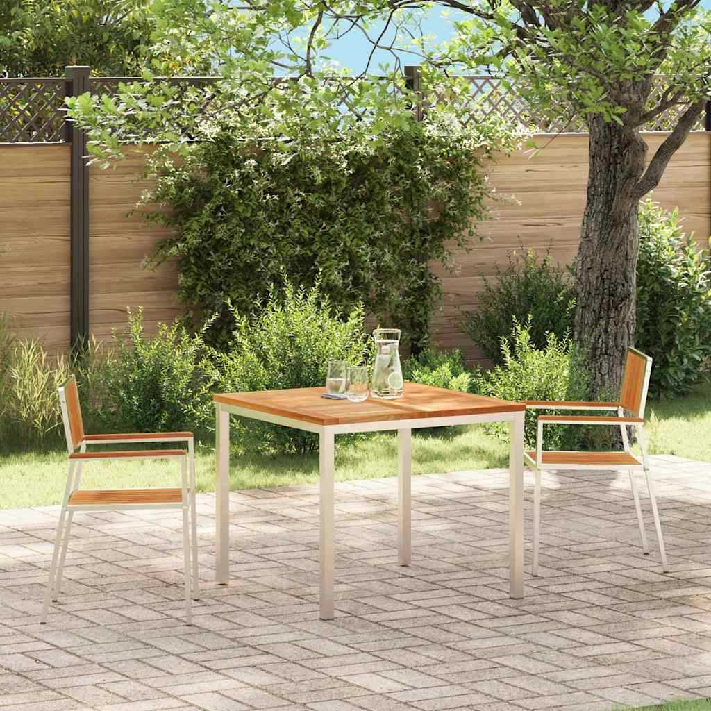 vidaXL Gartenstuhl 2 pcs Massiv Teakholz und Edelstahl
