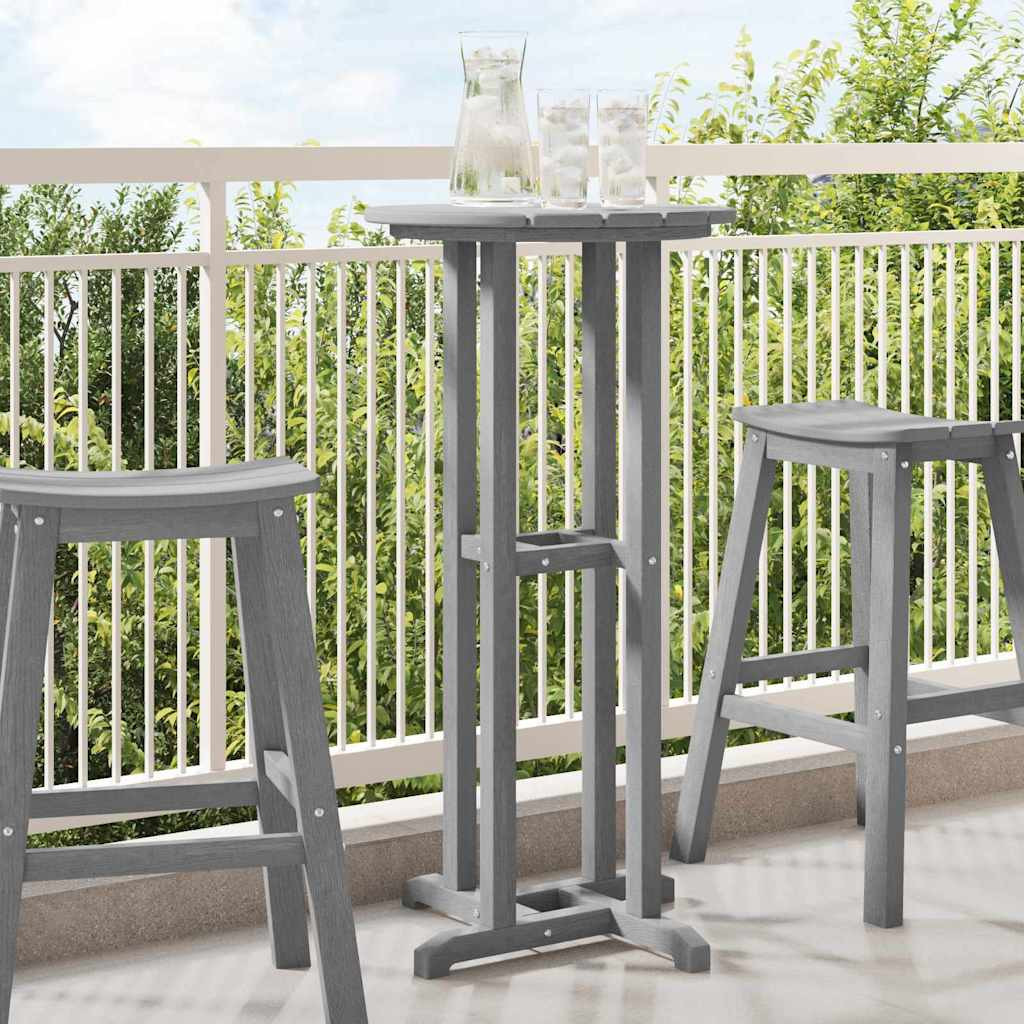 vidaXL Bartisch Hellgrau 55 x 55 x 107 cm Polyethylen