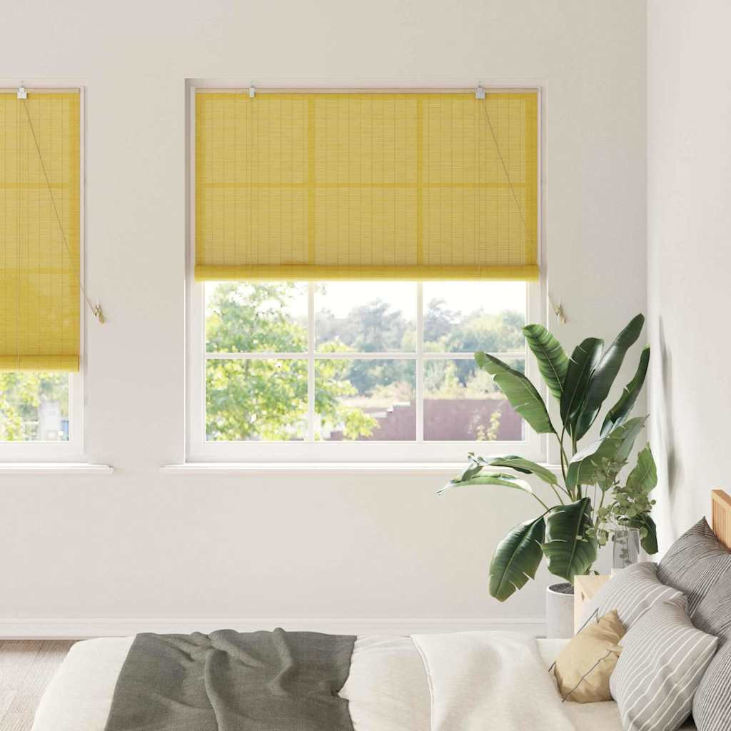 vidaXL Rollo Gelb 150 x 220 cm Bambus