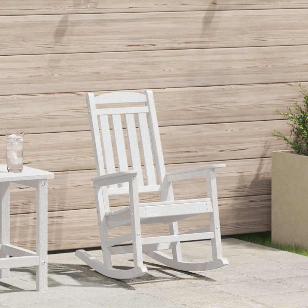 vidaXL Schaukelstuhl für den Garten Weiß 92 x 70 x 108cm HDPE