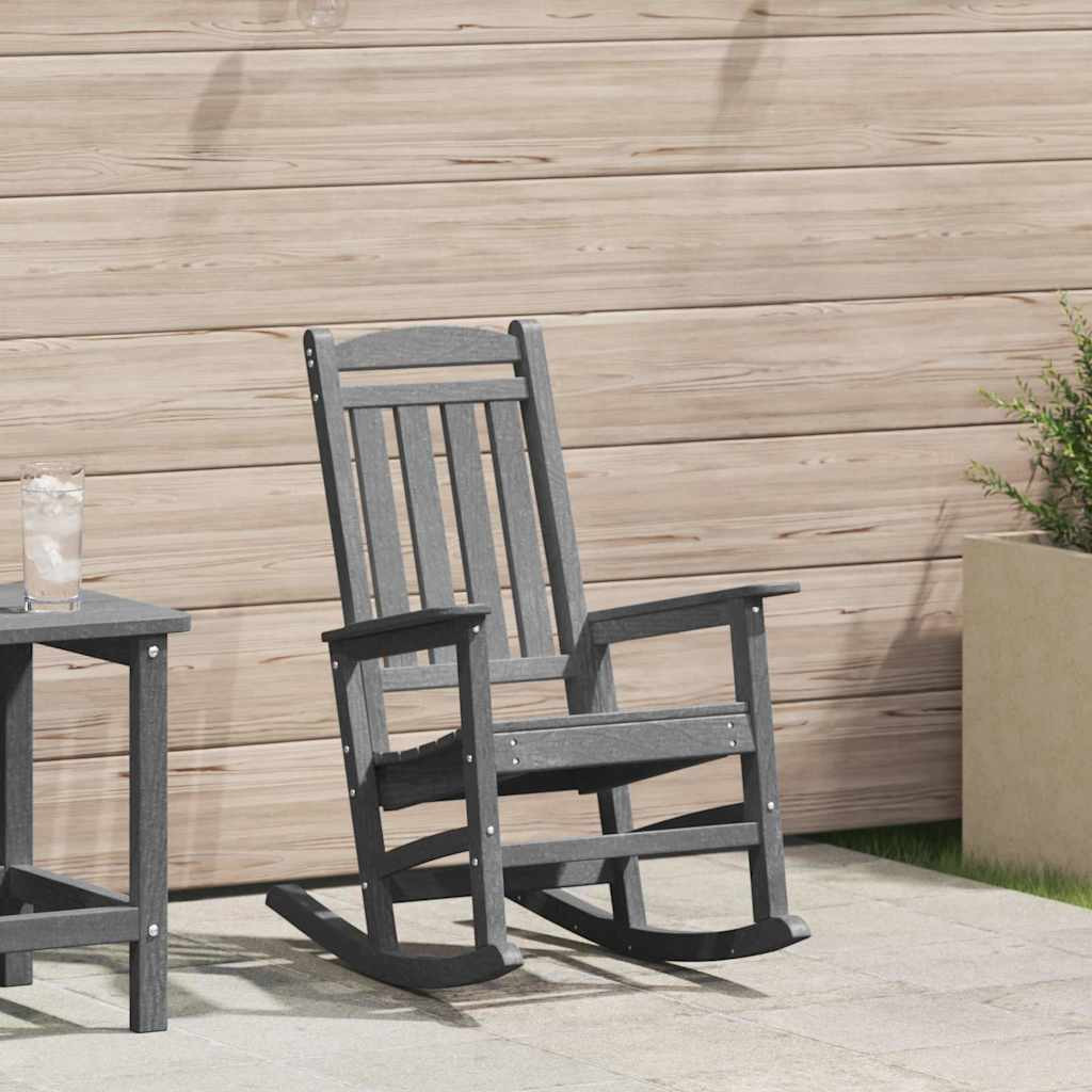 vidaXL Schaukelstuhl für den Garten Hellgrau 92 x 70 x 108cm HDPE
