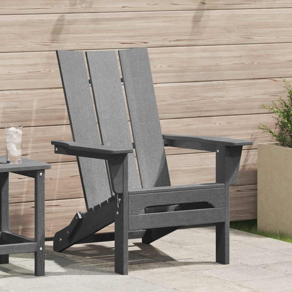 vidaXL Klappbarer Adirondack-Stuhl Hellgrau 80,5 x 74,5 x 92 cm HDPE