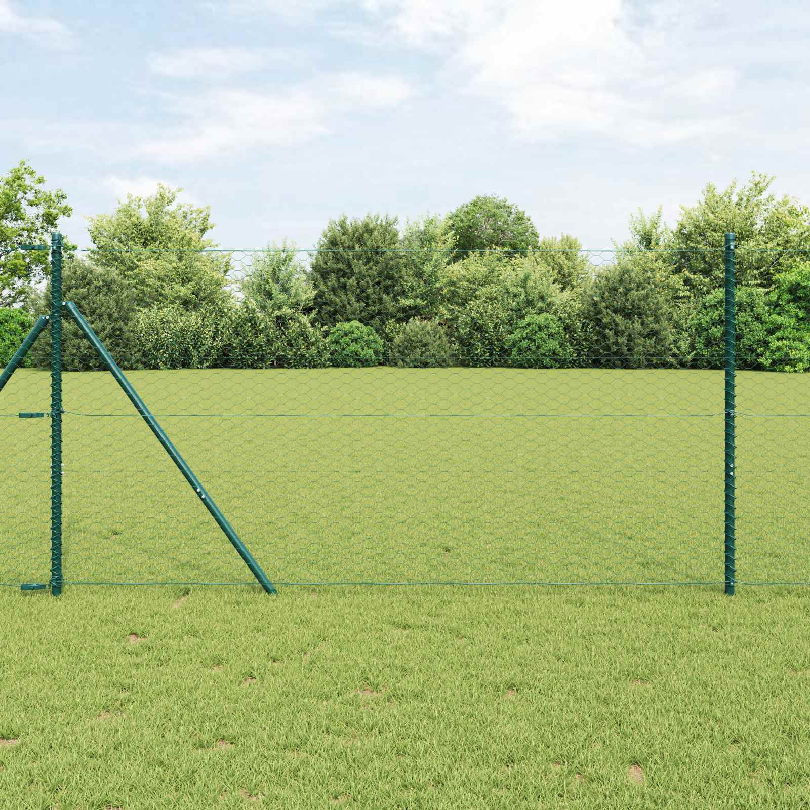 vidaXL Hexagonzaun Grün 1,4 x 10 m PVC