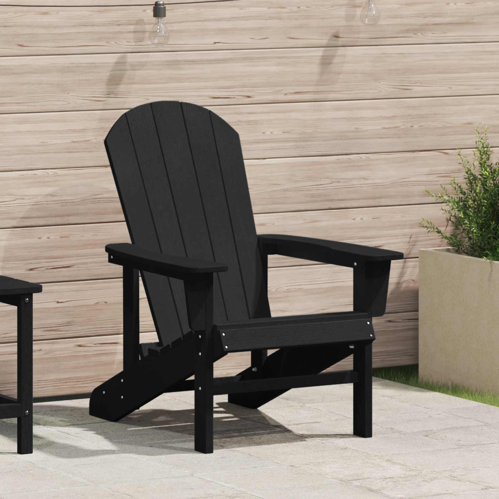 vidaXL Adirondack-Stuhl Schwarz 82 x 74 x 92 cm HDPE