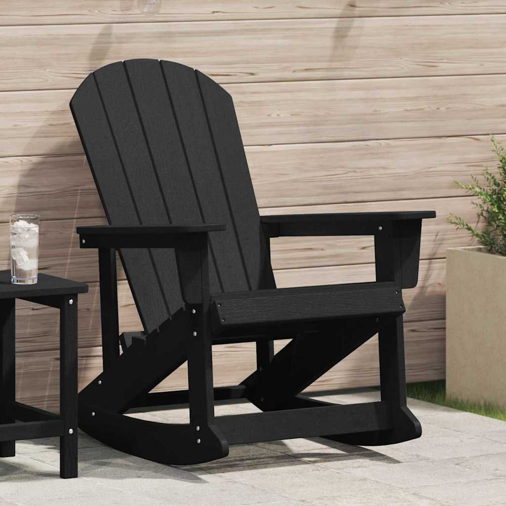 vidaXL Adirondack-Schaukelstuhl Schwarz 92 x 73,5 x 92 cm HDPE