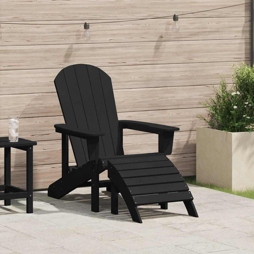 vidaXL Adirondack-Stuhl Schwarz 82 x 74 x 92 cm HDPE
