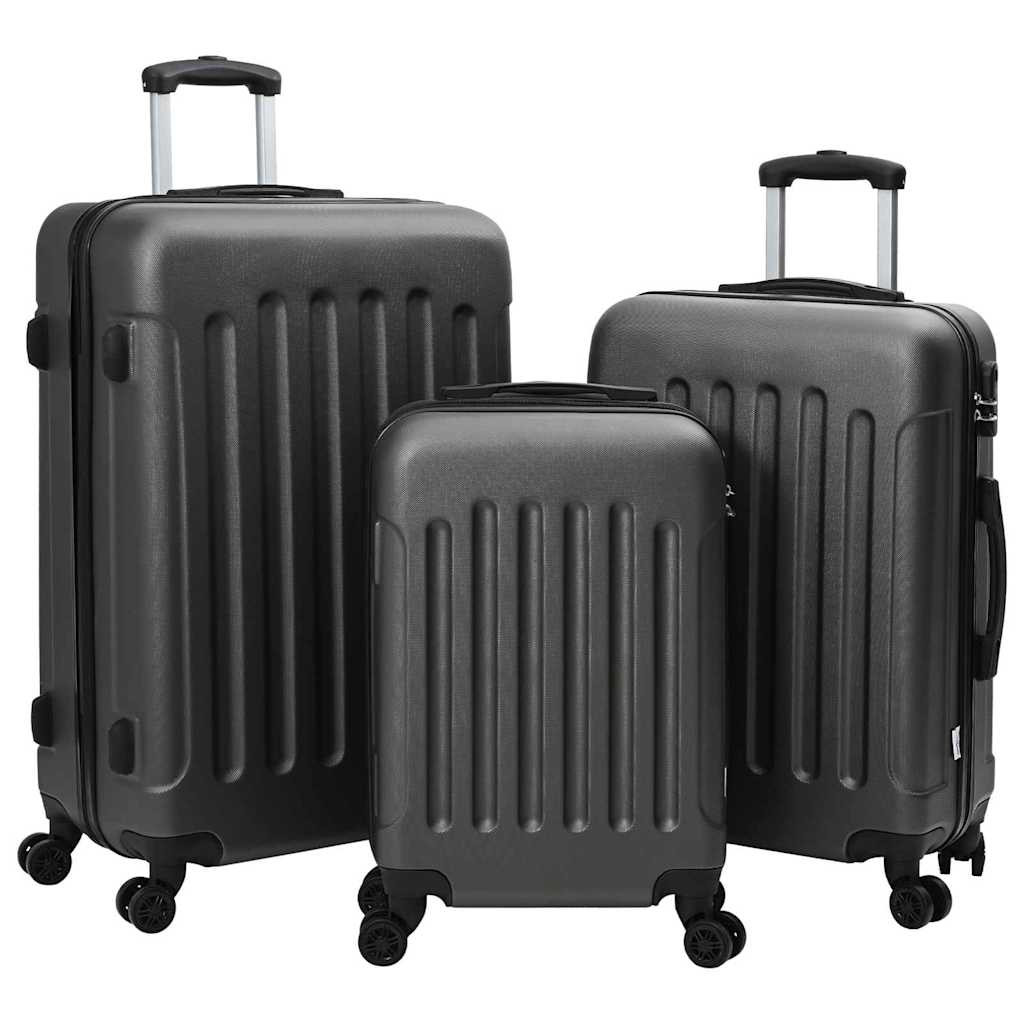 vidaXL Koffer 3 pcs Dunkelgrau 50 x 31 x 78 cm ABS Kunststoff