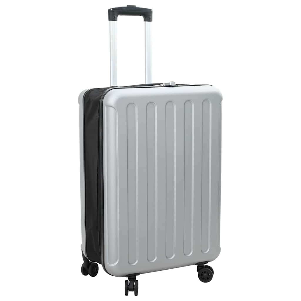 vidaXL Koffer mit Schloss Silber 43 x 27 x 66 cm ABS Kunststoff
