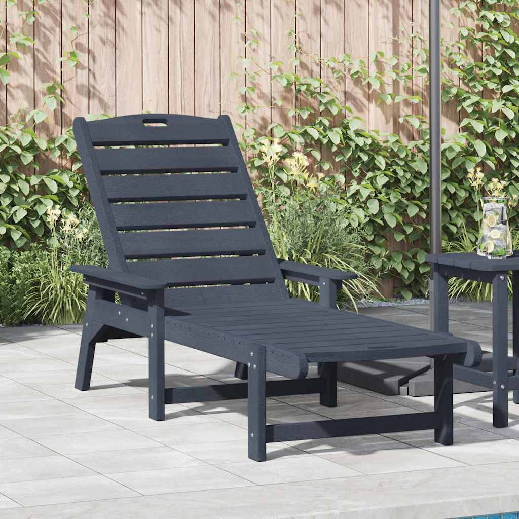 vidaXL Sonnenliege Marineblau 195,5 x 53 x 98,5 cm HDPE