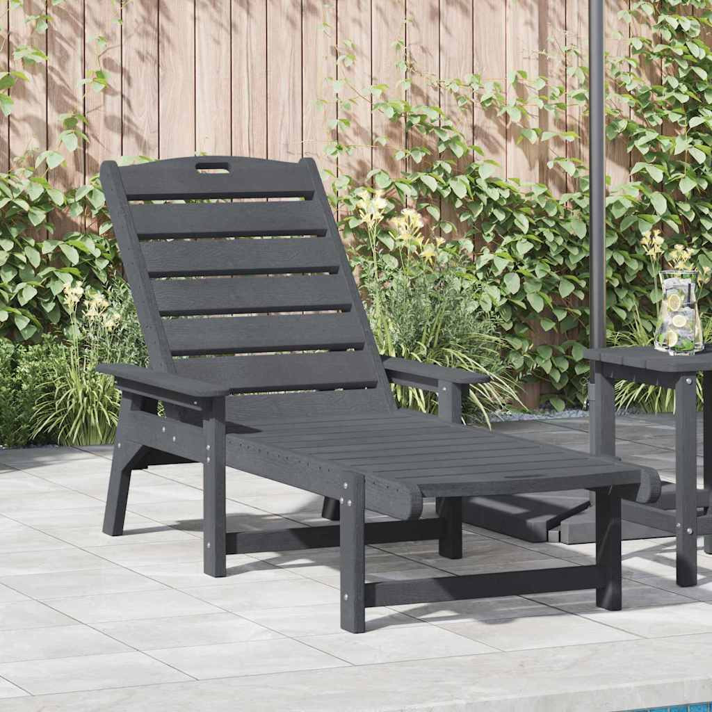 vidaXL Sonnenliege Hellgrau 195,5 x 53 x 98,5 cm HDPE
