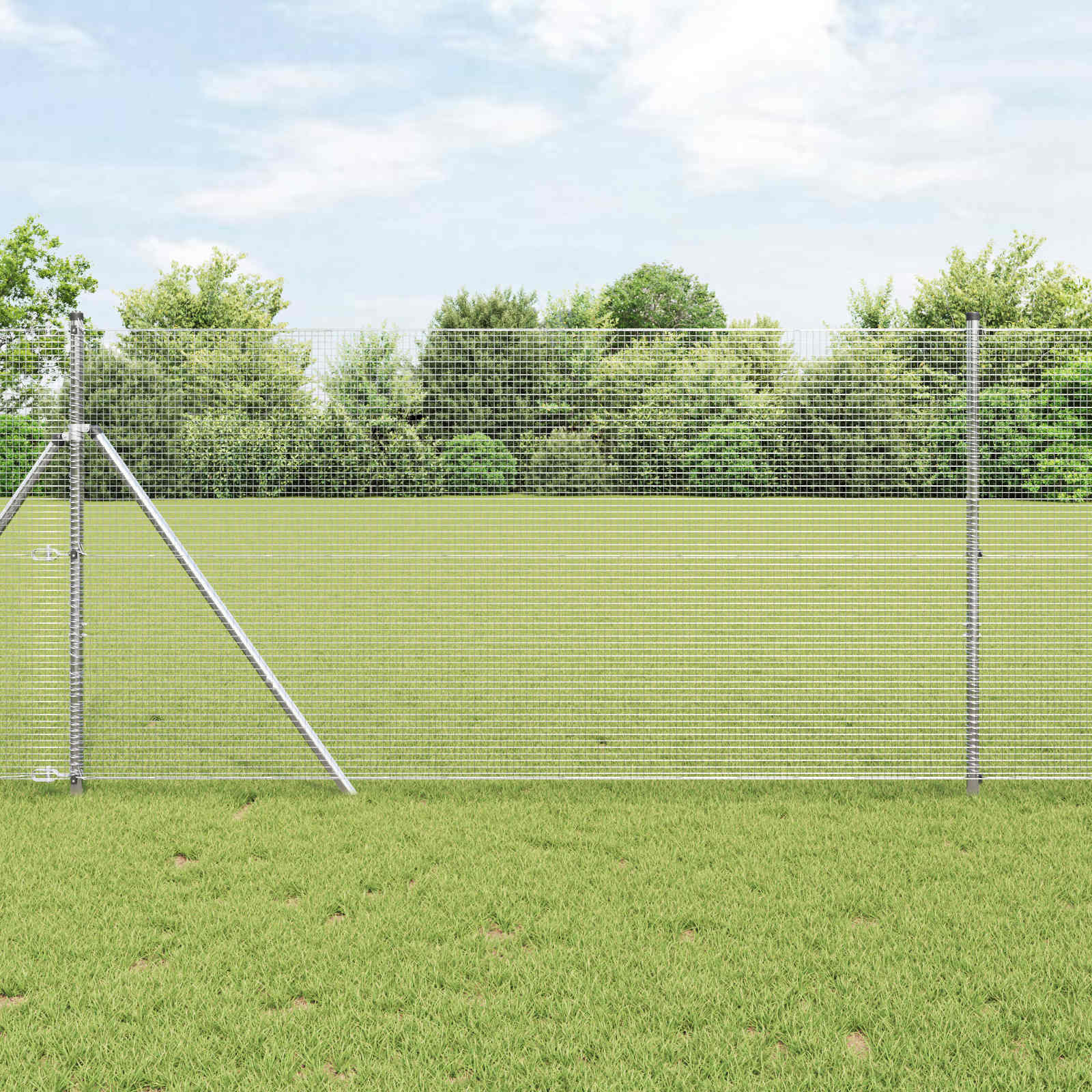 vidaXL Geschweißter Drahtzaun 2500 x 140 cm Silber