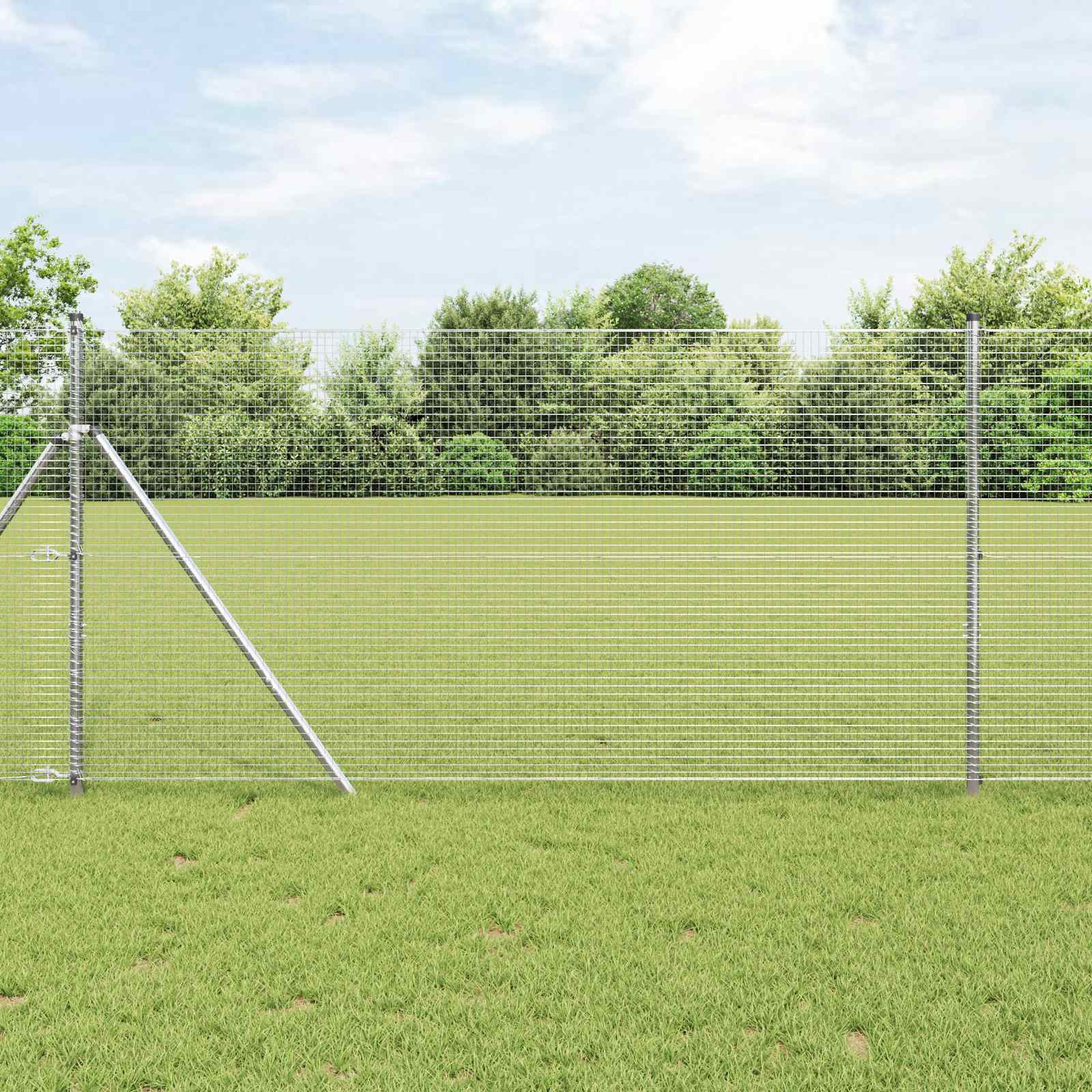 vidaXL Geschweißter Drahtzaun 2500 x 140 cm Silber