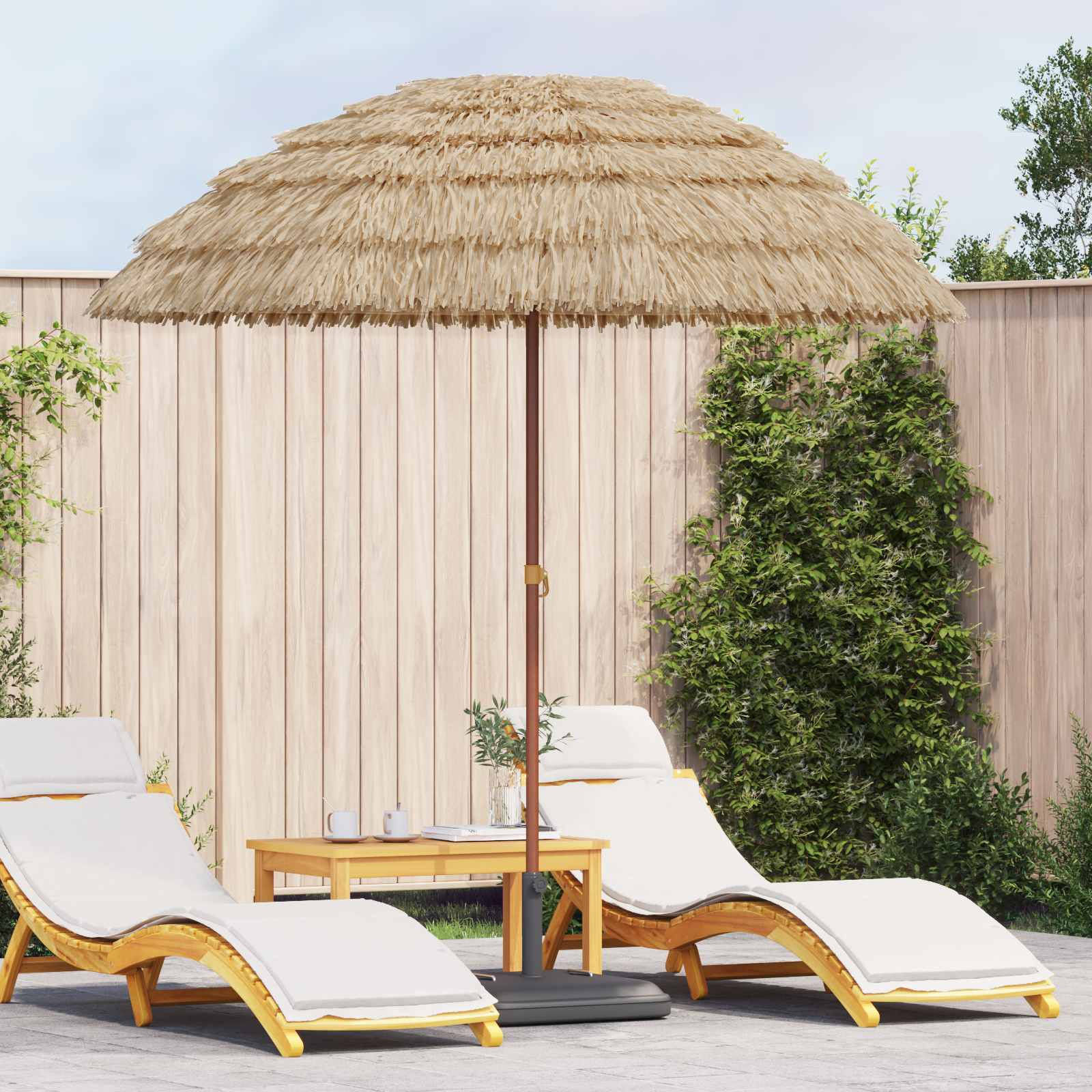vidaXL Strandparasol Natur 205 x 205 x 210 cm Polyester und Stahl