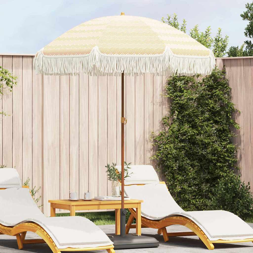 vidaXL Strandparasol Gelb und Weiß 160 x 160 x 196 cm