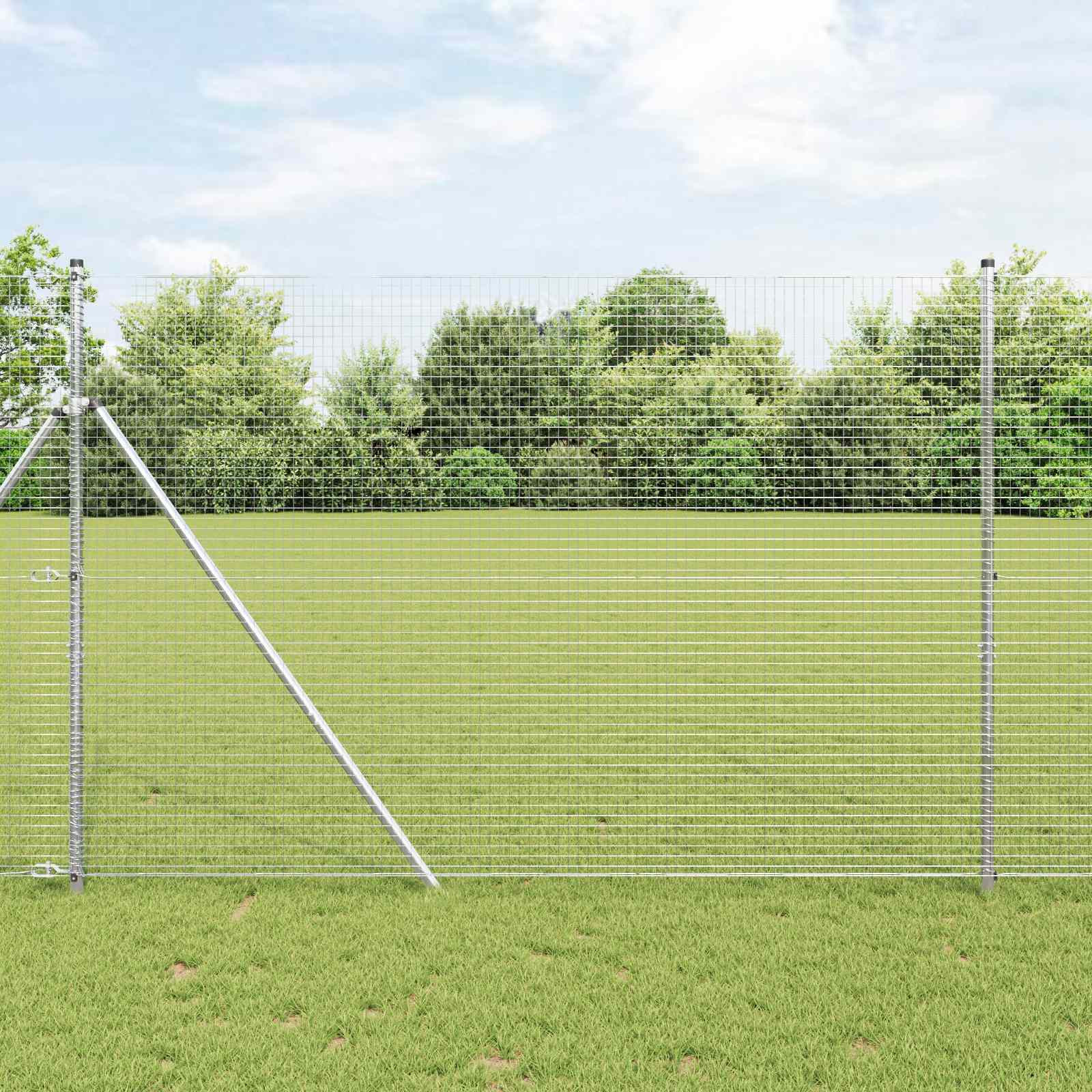 vidaXL Geschweißter Drahtzaun 2500 x 160 cm Silber