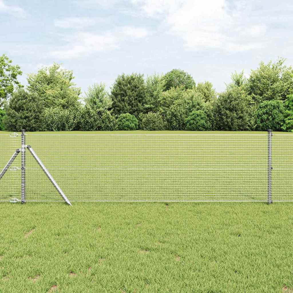vidaXL Geschweißter Drahtzaun 5000 x 80 cm Silber