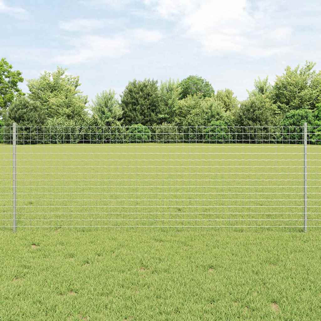 vidaXL Eingebetteter Zaunpfosten 5 stk. Silber 120 cm