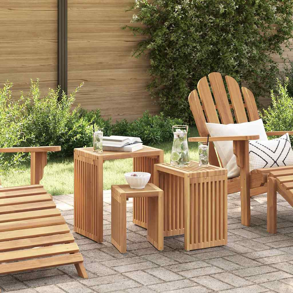 vidaXL Garten-Beistelltisch 3 pcs Braun 33 x 44,5 x 51 cm