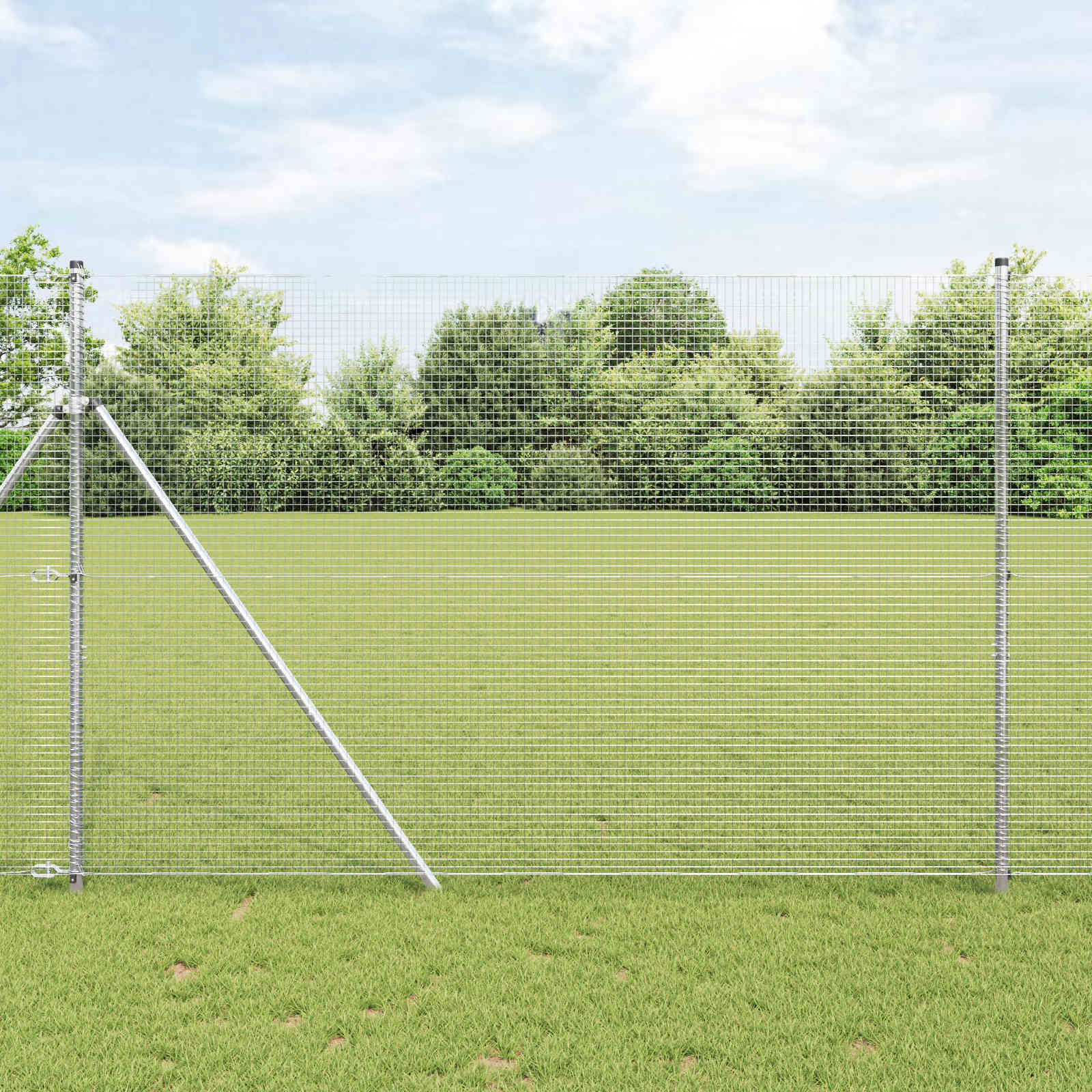 vidaXL Geschweißter Drahtzaun 5000 x 150 cm Silber