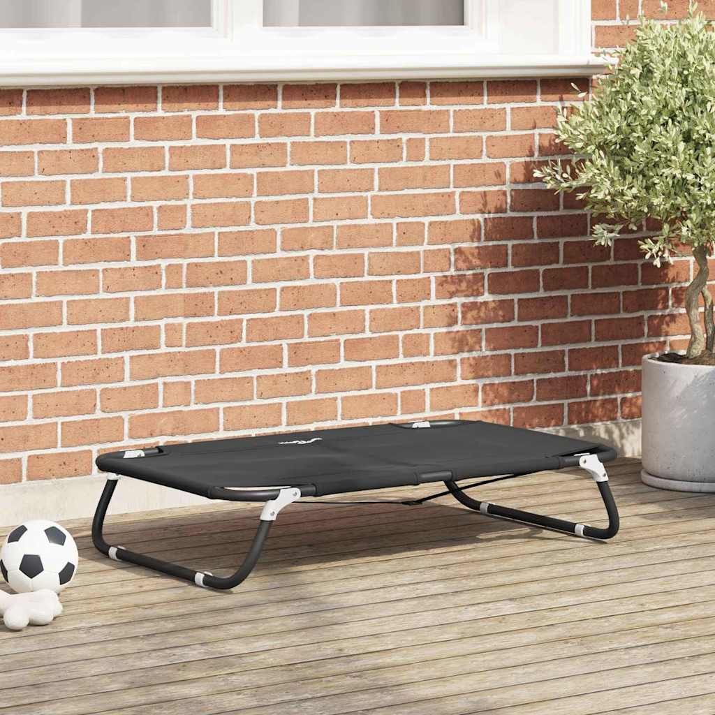 vidaXL Hundebett Schwarz 90 x 55 x 18 cm Stahl