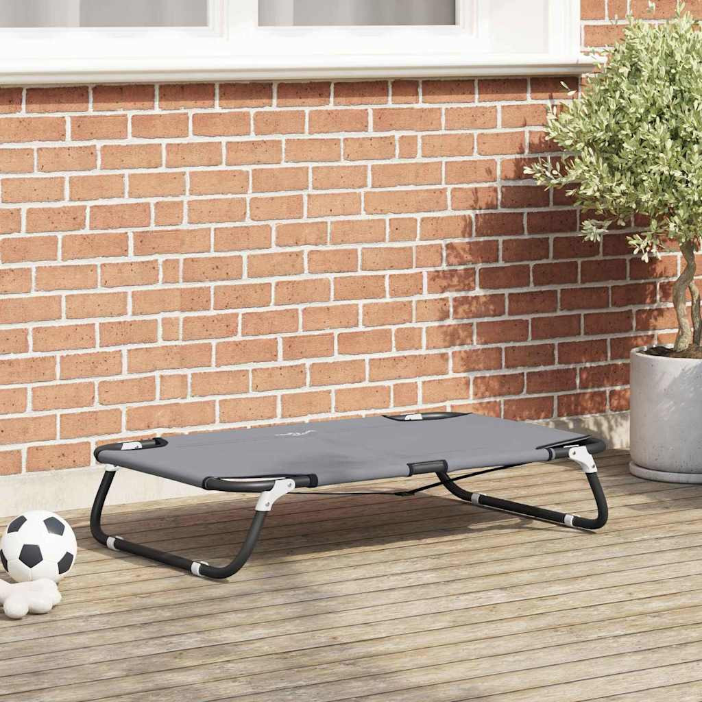 vidaXL Hundebett Hellgrau 70 x 46 x 18 cm Stahl