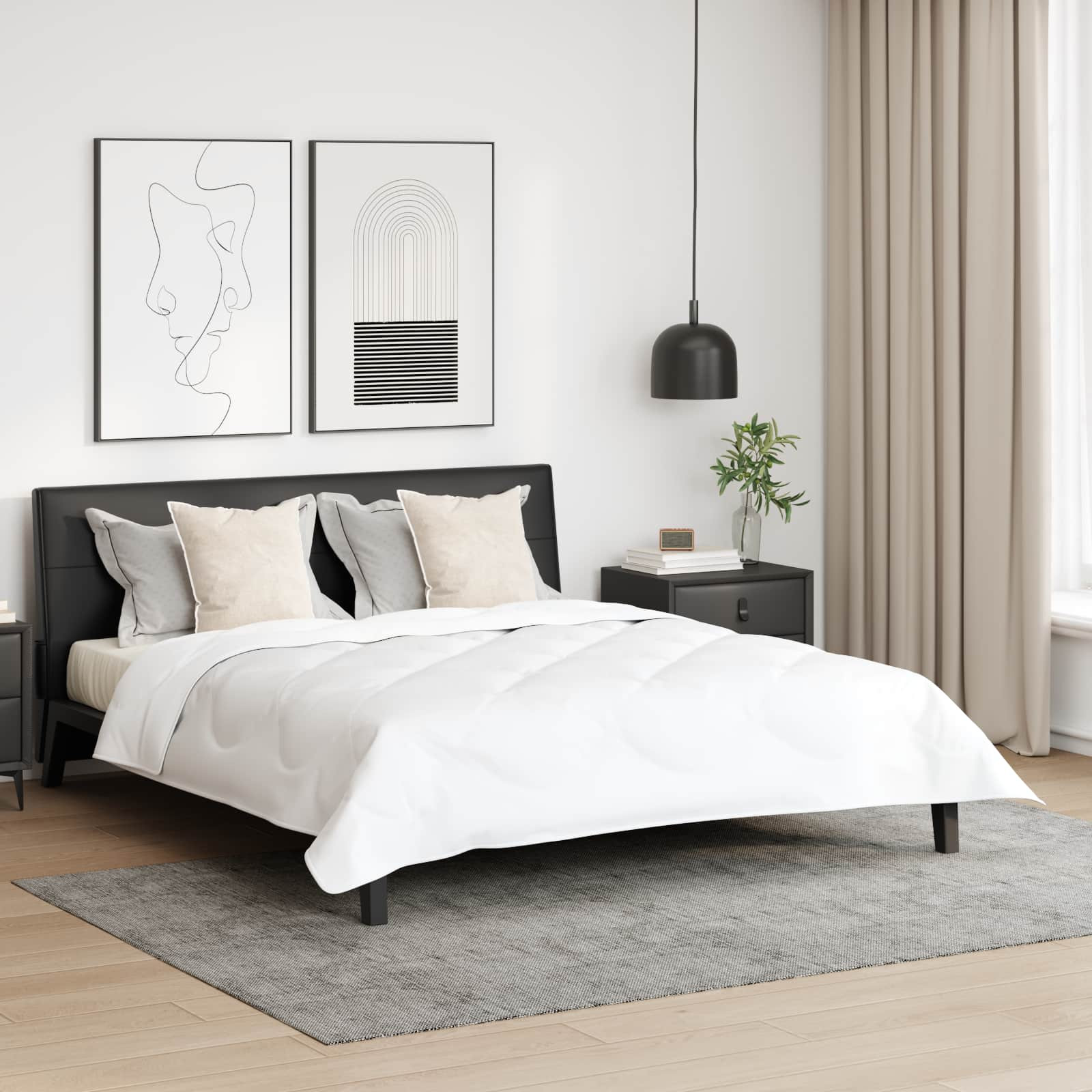 vidaXL Kopfkissen mit Kissen 2 pcs Weiß 60 x 60 cm Baumwolle