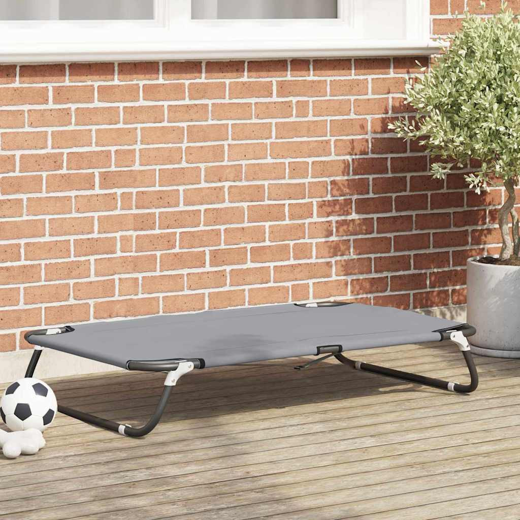 vidaXL Hundebett Hellgrau 90 x 55 x 18 cm Stahl