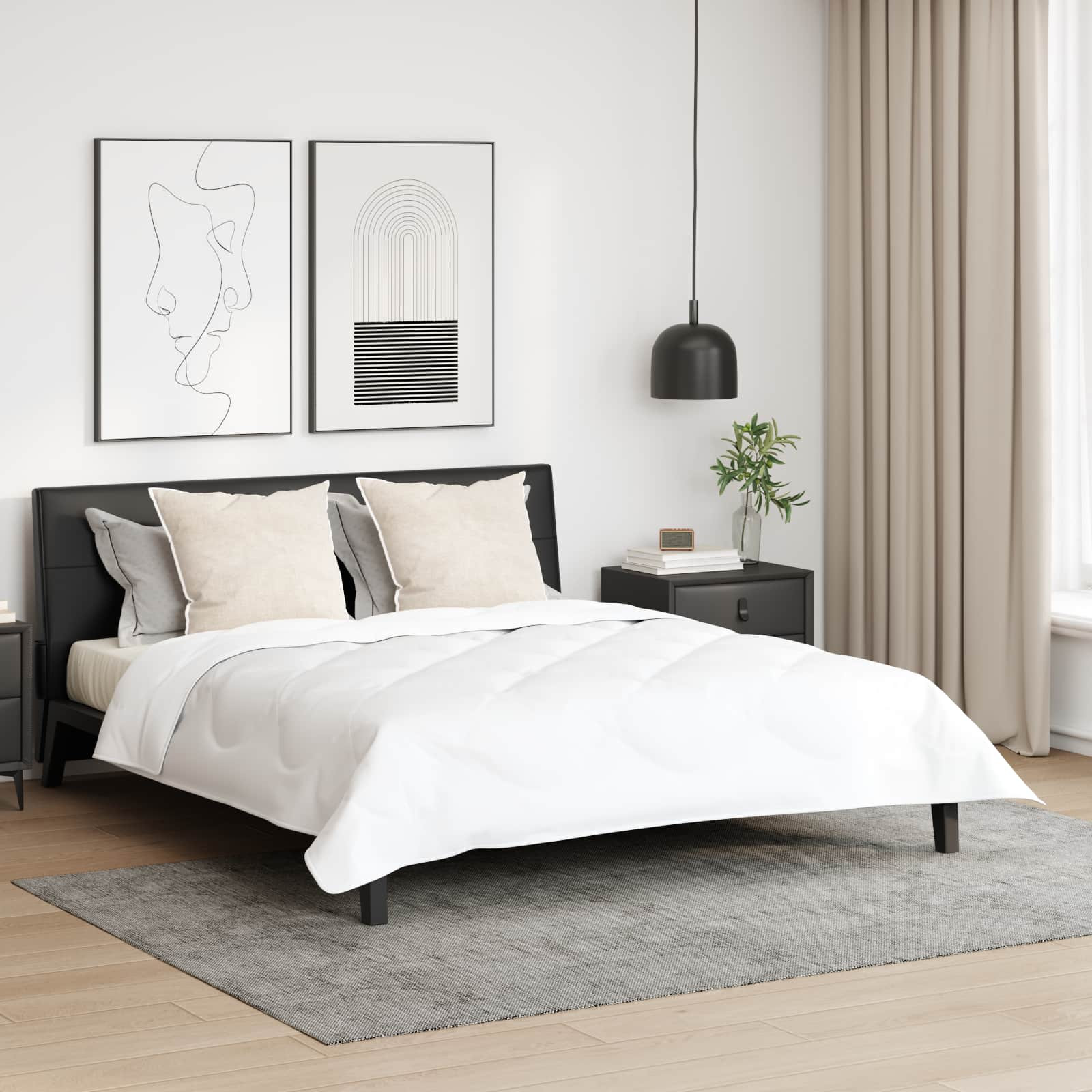 vidaXL Kopfkissen mit Kissen 2 pcs Weiß 80 x 80 cm Baumwolle