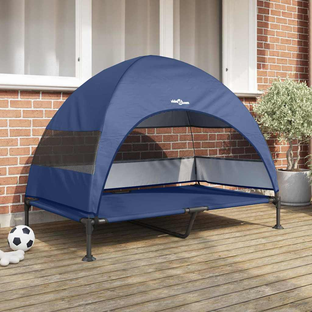 vidaXL Hochgelegtes Hundebett Marineblau 127 x 81 x 108 cm