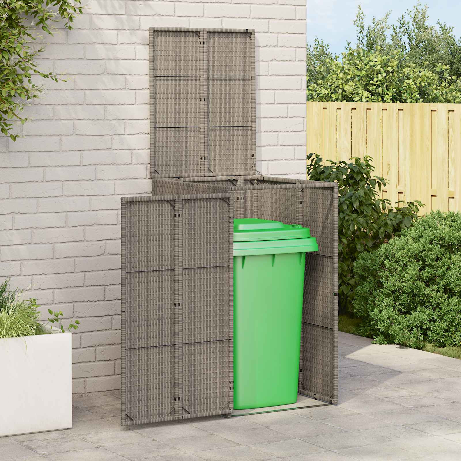 vidaXL Mülltonnenbox Grau 65 x 80 x 115 cm Polyethylen